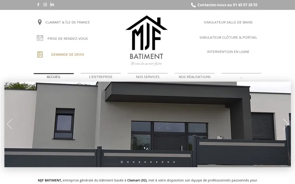 Aperçu du site MJF Bâtiment